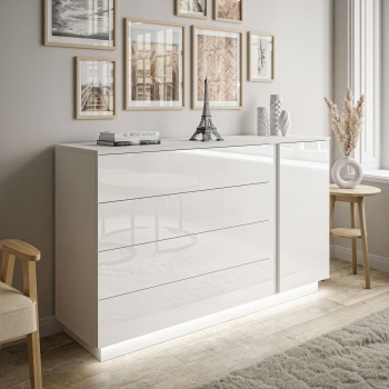 Komoda LUNA II White Push...