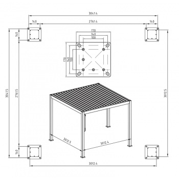 Pavėsinė PREMIUM 3x3 antracitas