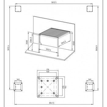 Sieninė pavėsinė PREMIUM WALL 3x3 antracitas
