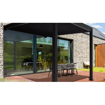 Sieninė pavėsinė PREMIUM WALL 3x4 antracitas
