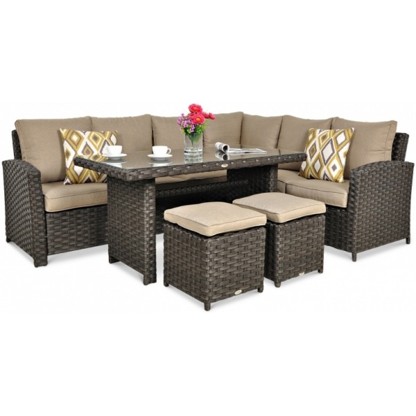 baldų komplektas SANTANA DINING brown baldų komplektas SANTANA DINING brown