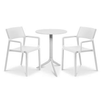 stalo ir kedžių komplektas Trill/Spritz 2+1 bianco