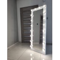 Pastatomas veidrodis makiažui su apšvietimu WHITE 60x160