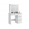Kosmetinis staliukas Madlen 12 LED Baltas