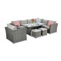 Baldų komplektas Moniz Dining Plus Dark Grey