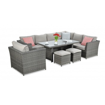 Baldų komplektas Moniz Dining Plus Dark Grey
