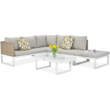Kampinė sofa Davos White