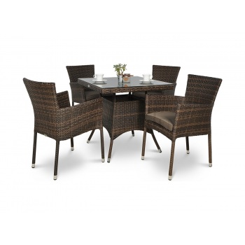 Baldų komplektas Lerida/Lugo 4+1 Modern Brown