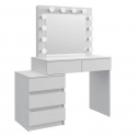 Kosmetinis staliukas Adele 12 LED White