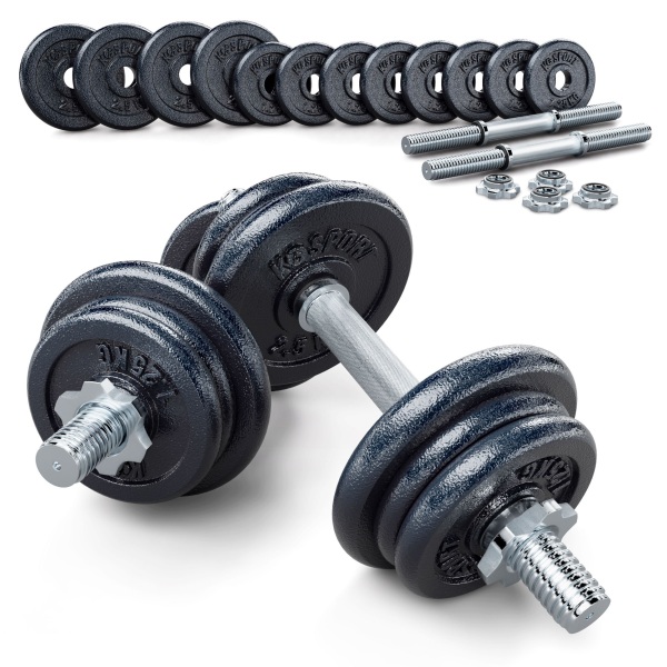 Hantelių rinkinys 24 kg (2 trumpi grifai ir 20 kg svorių) Hantelių rinkinys 24 kg (2 trumpi grifai ir 20 kg svorių)