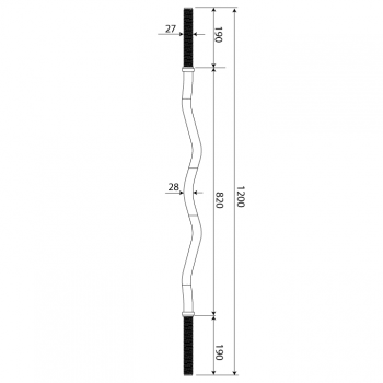 Lengvai lankstytas grifas štangai 120 cm