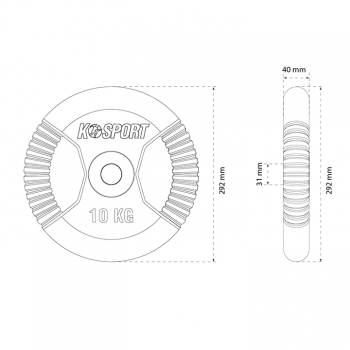 Ketaus diskinis svoris 10 kg O10