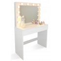 Kosmetinis staliukas Hollywood 12 LED Baltas