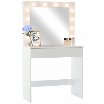 Kosmetinis staliukas Hollywood 12 LED Baltas