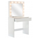 Kosmetinis staliukas Hollywood 12 LED Baltas