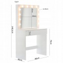 Kosmetinis staliukas Hollywood 12 LED Baltas