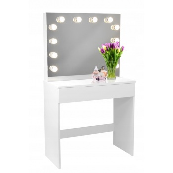 Kosmetinis staliukas Hollywood Plius 12 LED Baltas