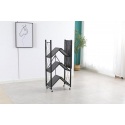 Lentyna 4 pakopų plati sulankstoma su ratukais 72x34x127cm Juoda