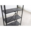 Lentyna 4 pakopų plati sulankstoma su ratukais 72x34x127cm Juoda