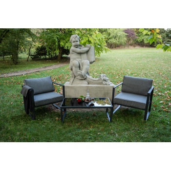 Lauko baldų komplektas MOSTRARE ARMCHAIR Tamsiai pilkas aliuminis