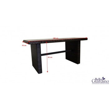 Pintas stalas 140x70x65 cm Tamsiai rudas